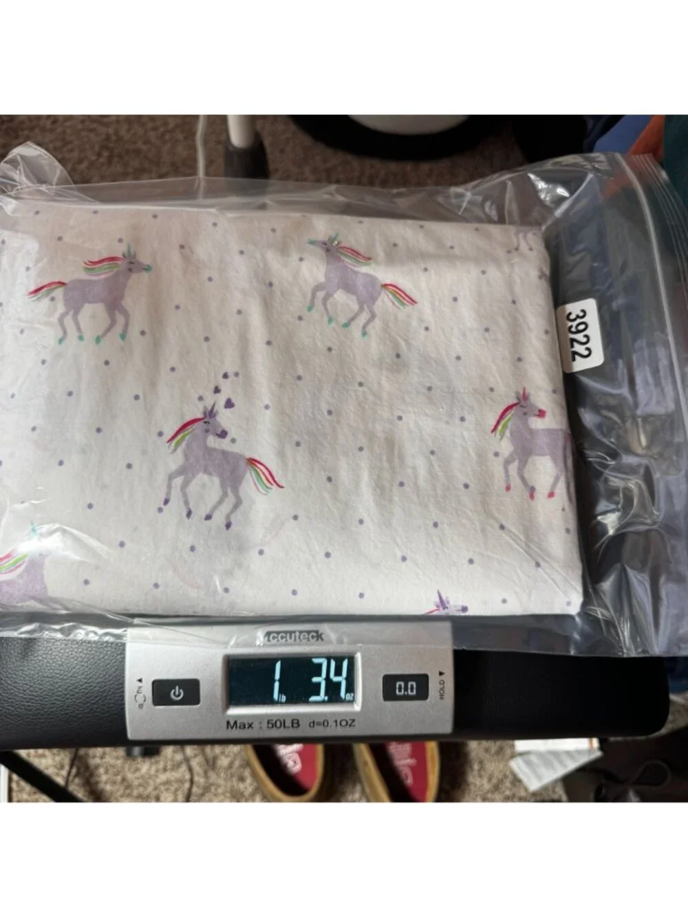 Pottery Barn Kids Unicorn Rainbow Organic Cotton Twin Flat Sheet ONLY Lavender